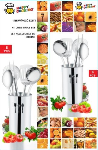 Szervírozó szett rozsdamentes 6 részes Happy Cooking dobozos RS-1281