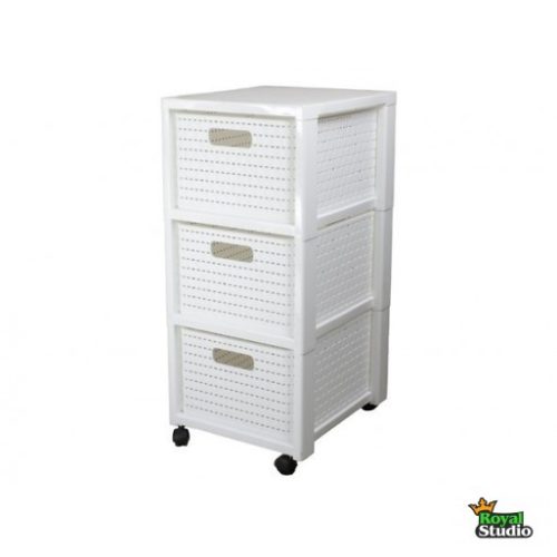 Komód A4 3fiókos 3x18L l 37,5x32,5x71,2cm Country fehér 1165490000