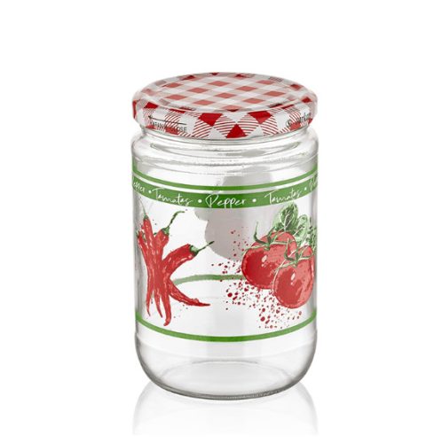 Befőttes üveg 660ml paradicsom-paprika minta C-00205