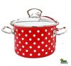 Zománcozott fazék szett Piros pöttyös Happy Cooking 2,0/3,0/5,5L RS-1237