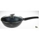 Wok márvány bevonat üveg fedővel 28cm PL-DAW28