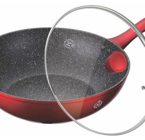 Wok márvány bevonat 30cm üveg fedővel MK-1030-30